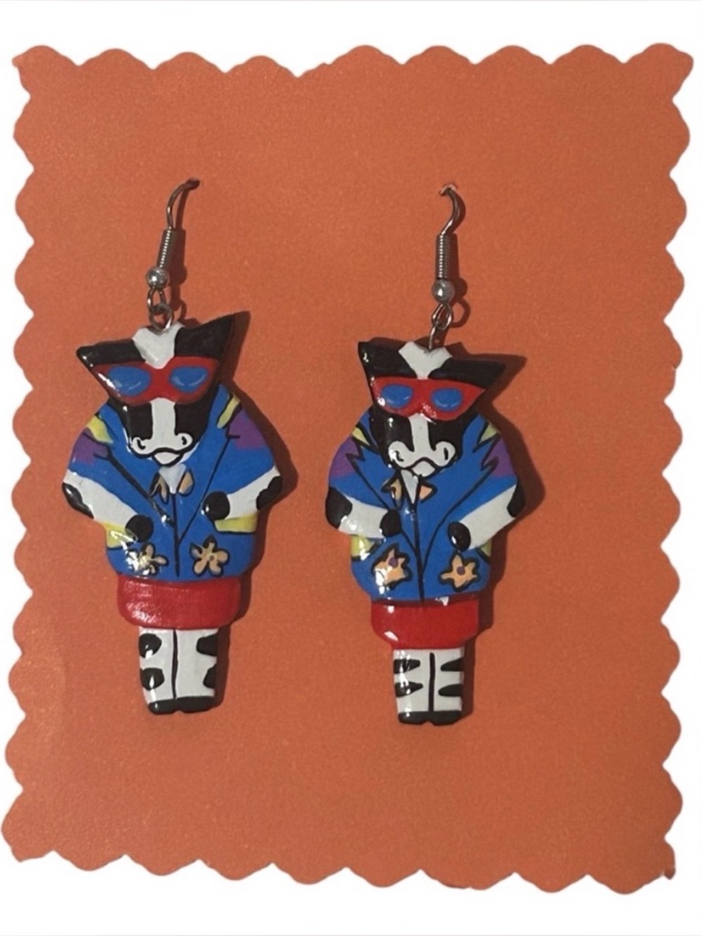 HANDMADE WOODEN COW EARRINGS